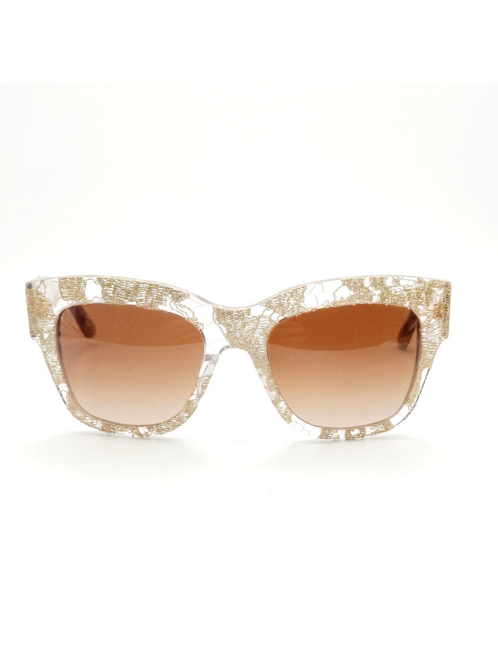 Dolce & Gabbana DG4231 Lace Sunglasses Clear Gold Gradient Designer